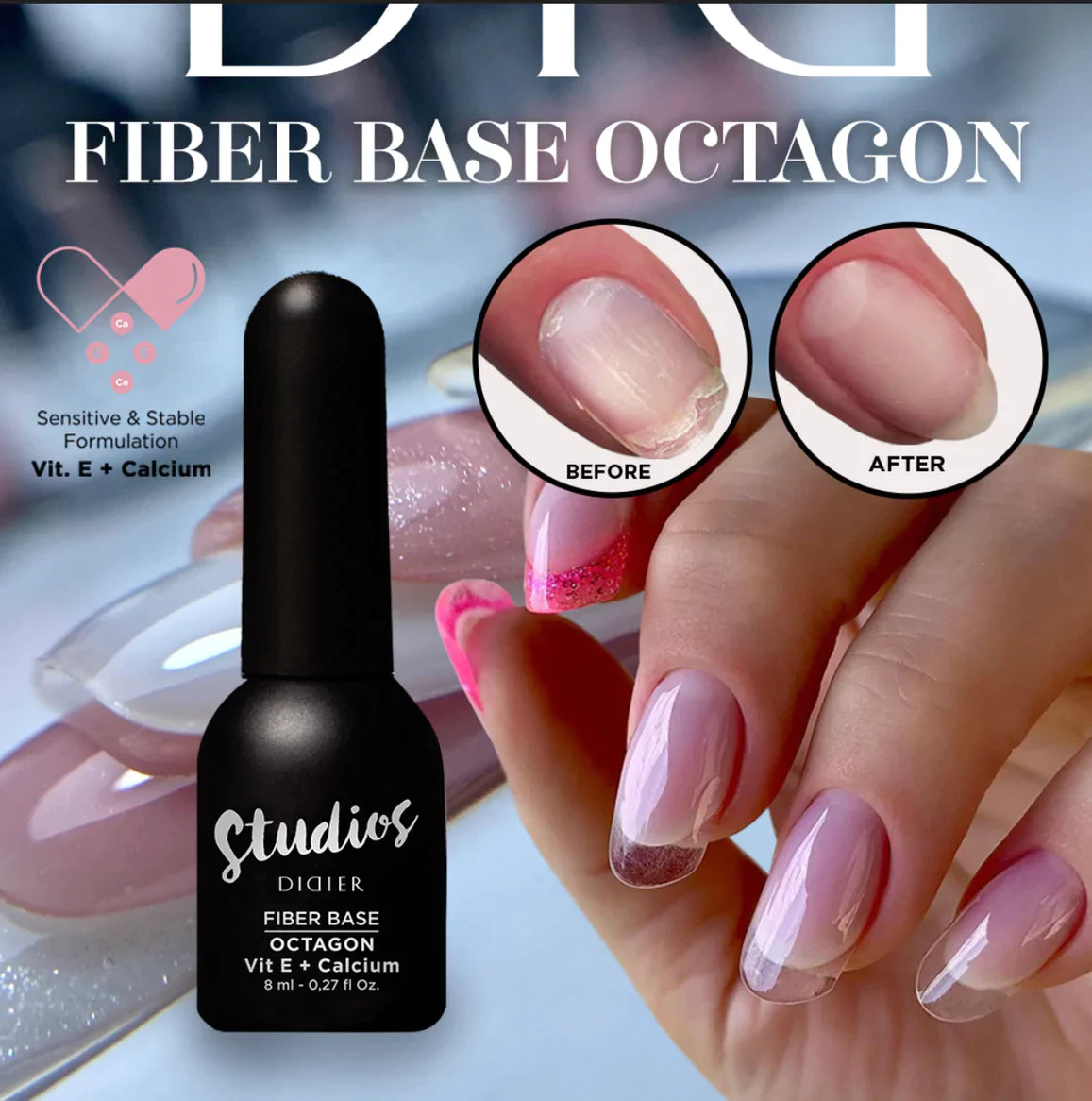 Podkladová Báze se Skelnými Vlákny "Studios Didier" Octagon, 8ml