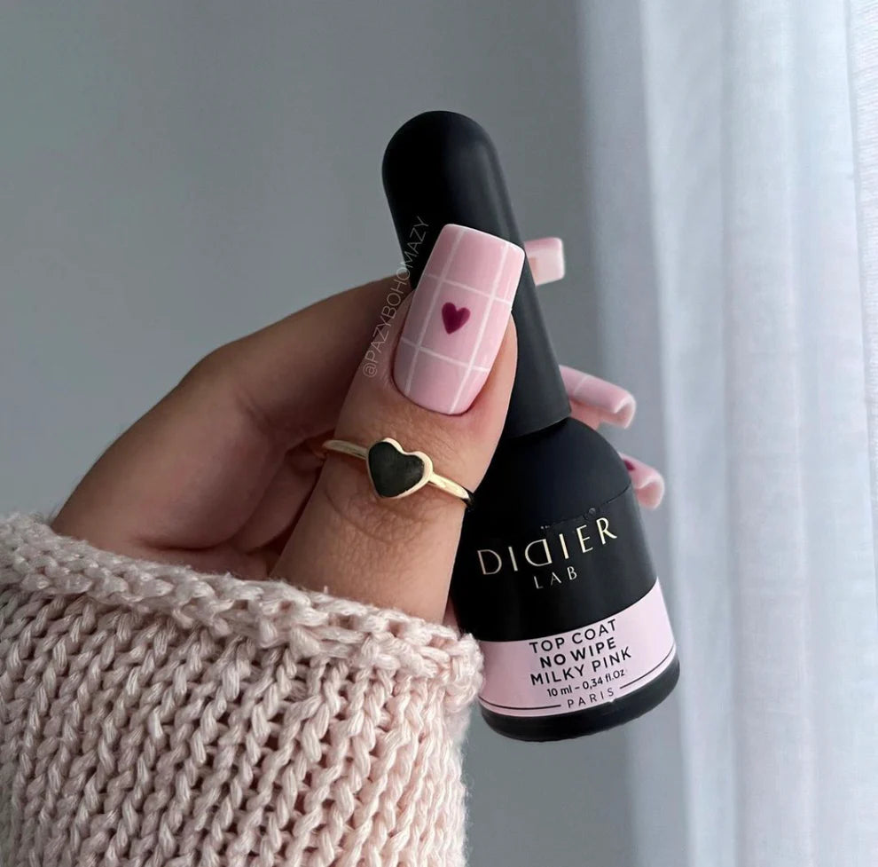 Top coat no wipe "Didier lab", Milky Pink, 10ml