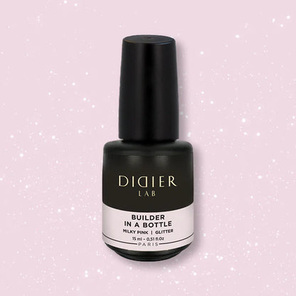 Stavební Gel v Lahvičce "Didier Lab" Milky Pink Glitter, 15ml