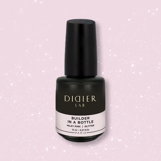 Stavební Gel v Lahvičce "Didier Lab" Milky Pink Glitter, 15ml