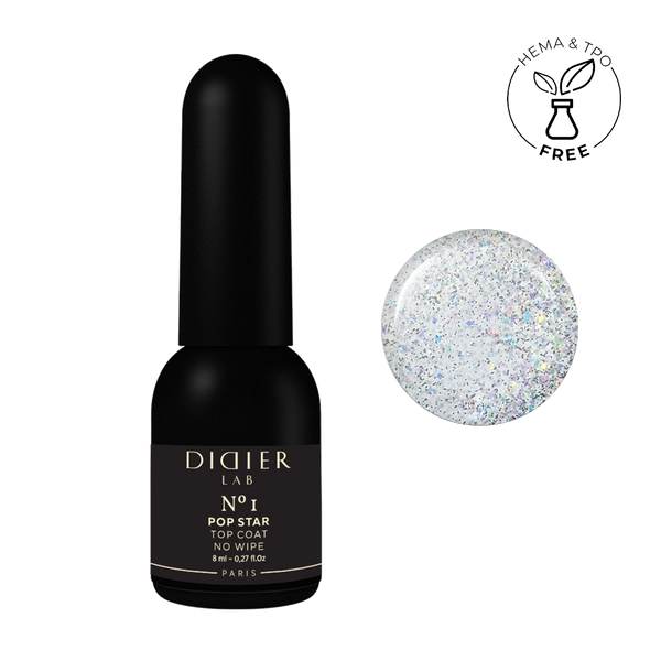 Top Coat No Wipe "Didier Lab", Pop Star, No1