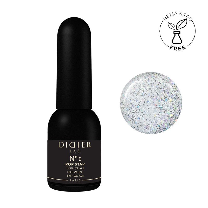 Top Coat No Wipe "Didier Lab", Pop Star, No1