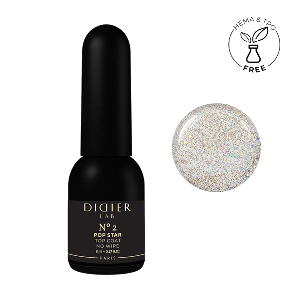 Top Coat No Wipe "Didier Lab", Pop Star, No2