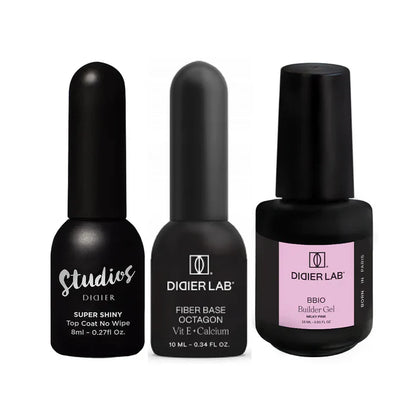 BBIO sada: Top Coat Super Shiny + Octagon + stavební gel v lahvičce