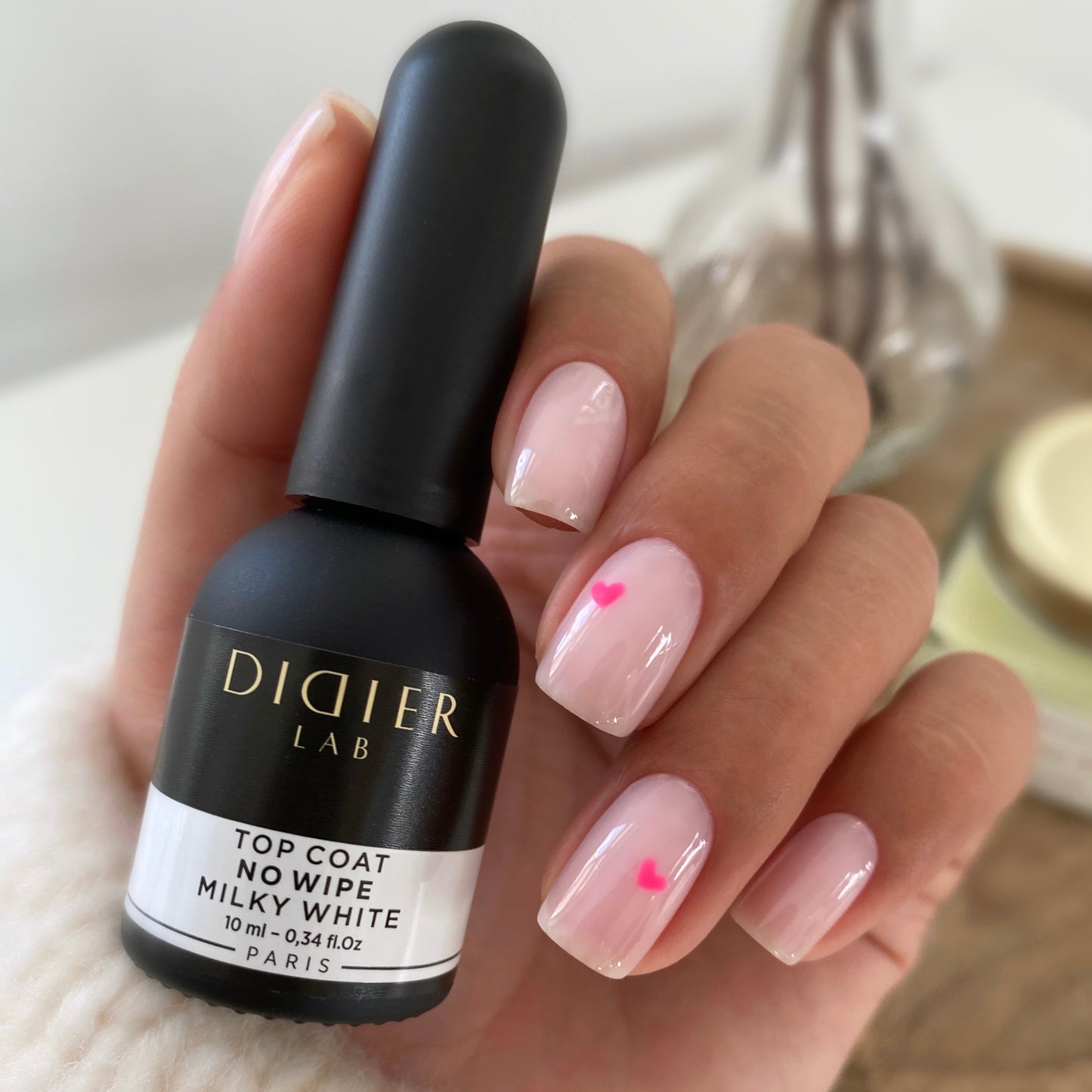 Top coat no wipe "Didier lab", Milky White, 10ml