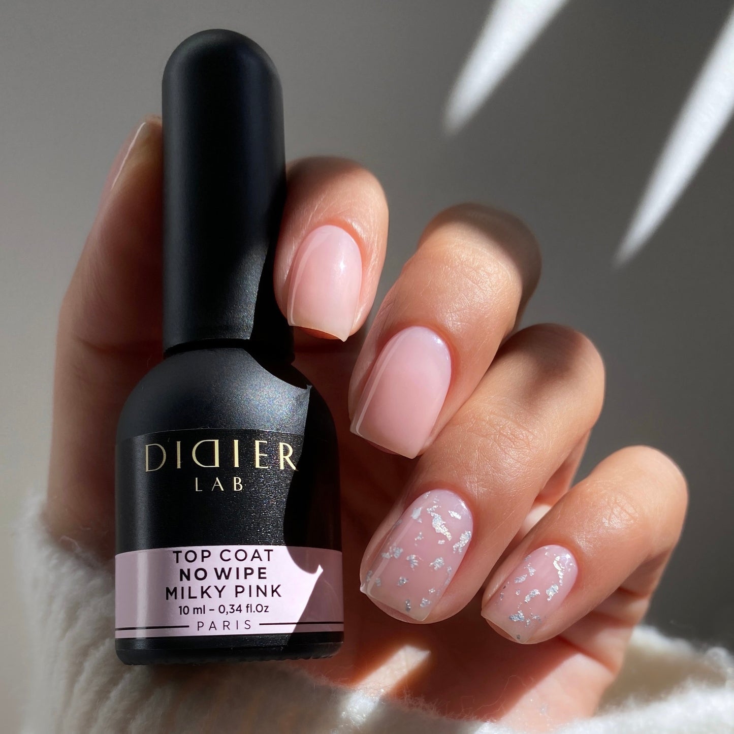 Top coat no wipe "Didier lab", Milky Pink, 10ml