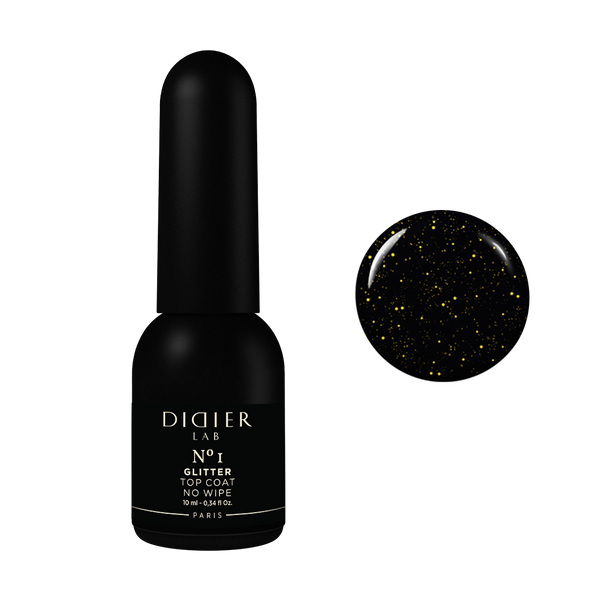 GEL POLISH "DIDIER LAB", GLITTER TOP COAT, NO1, 10ML